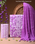 Designer gota patti hand work cotton  unstitched suit with chiffon   dupatta