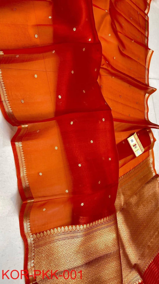 Pure Handloom banarasi  kora Silk Saree