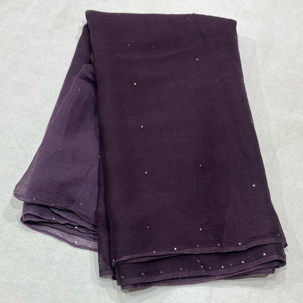 Pure jaipuri chiffon saree with beautiful mukaish work