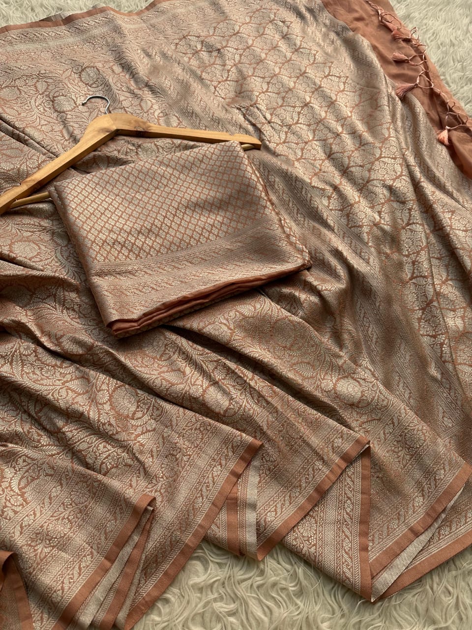 Banarasi Semi Katan Silk Saree With Blouse