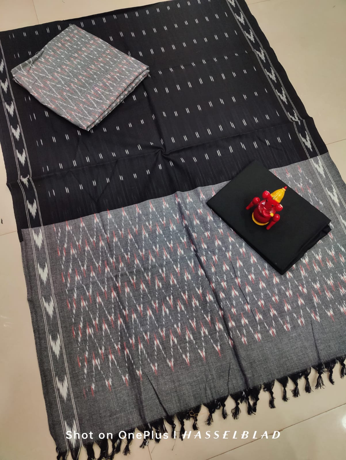 Pure  ikkat Cotton Unstitched Suit With Dupatta