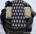 Pure cotton hand-block print suit with Chiffon dupatta