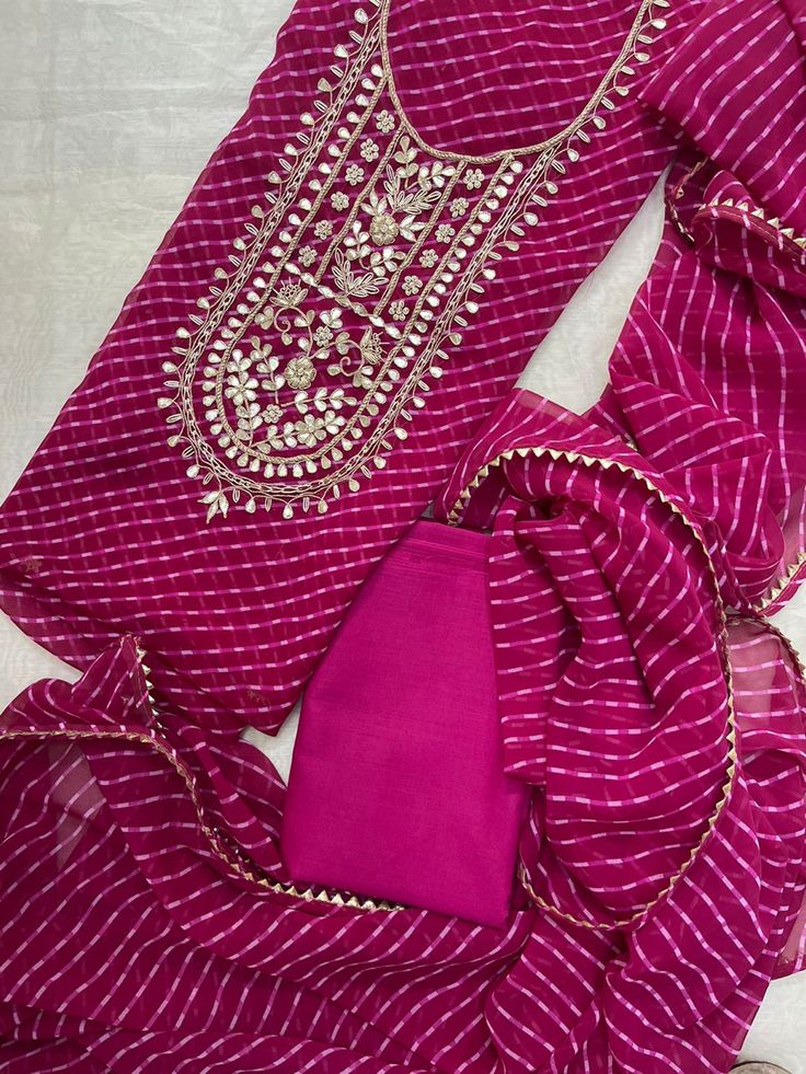 Designer Georgette Suit Set with Gota Patti Work