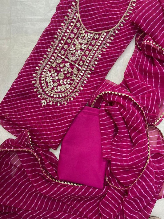 Designer Georgette Suit Set with Gota Patti Work