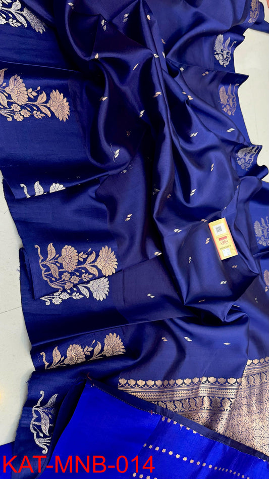 Pure Banarasi  Mango silk Saree With Contrast blouse