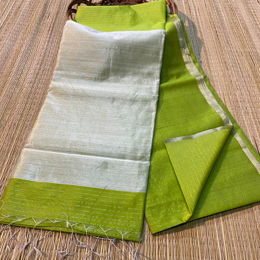 Handloom silk cotton With pallu zari work With blouse
