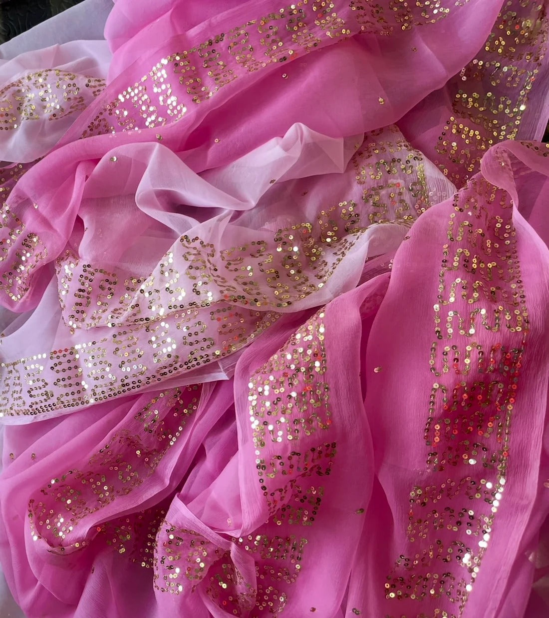 Pure Jaipuri Chiffon Saree