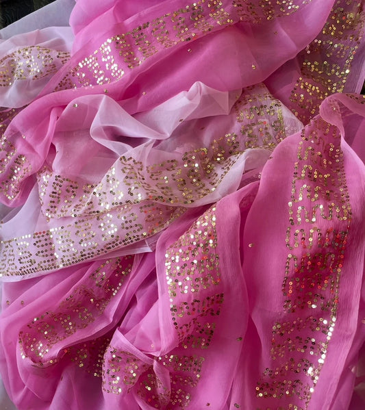 Pure Jaipuri Chiffon Saree