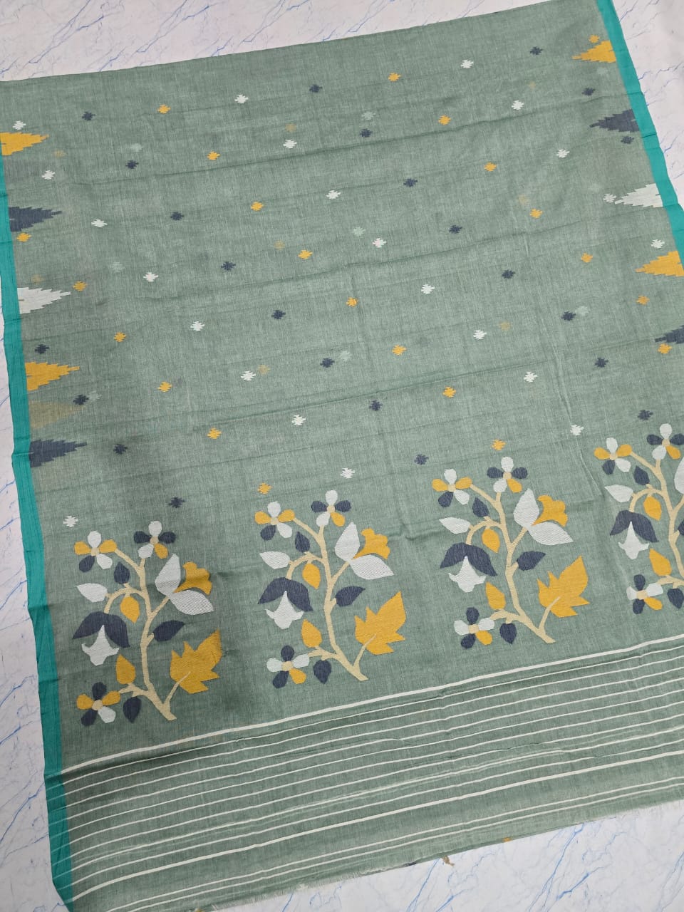 Pure Cotton needle work jamdani Saree