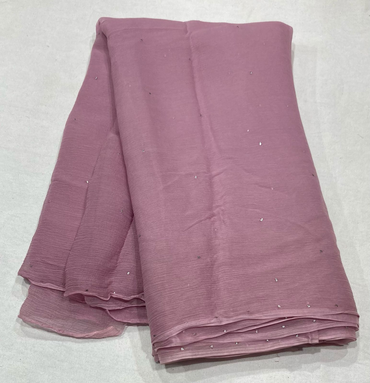 Pure jaipuri chiffon saree with beautiful mukaish work