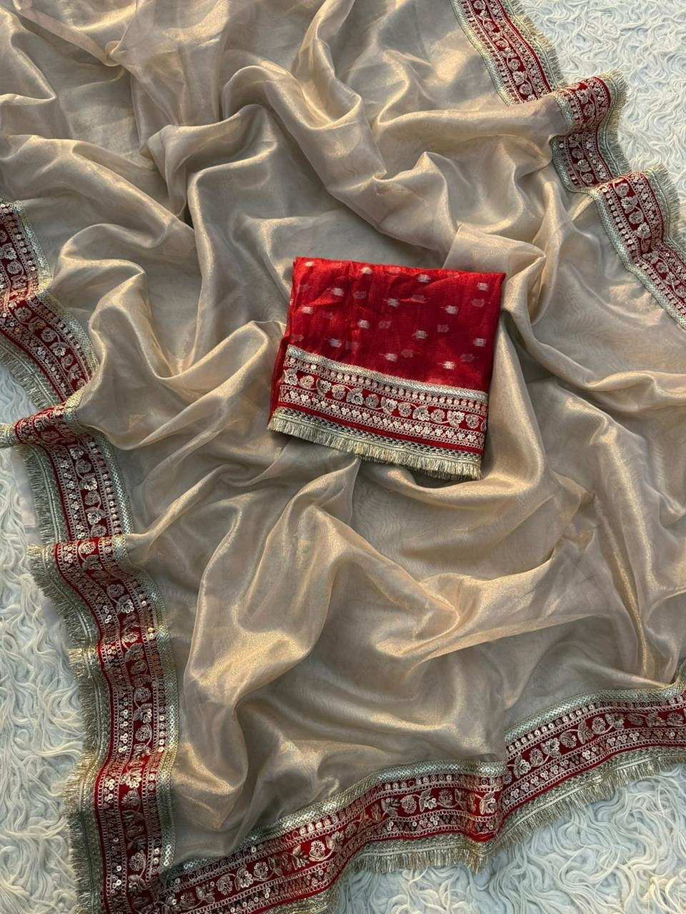 Banarasi Tissue Silk Saree With Blouse