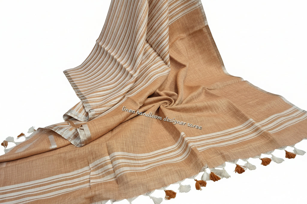 Pure Linen By Linen  Saree With  Blouse