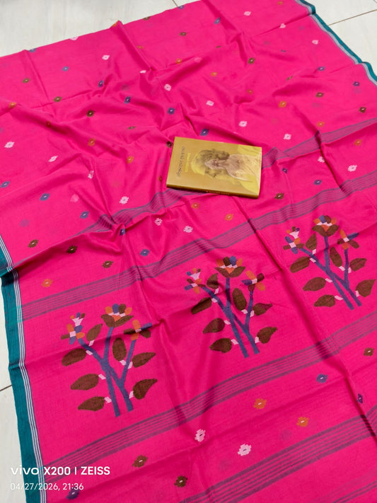 Pure Cotton  jamdani Saree without blouse