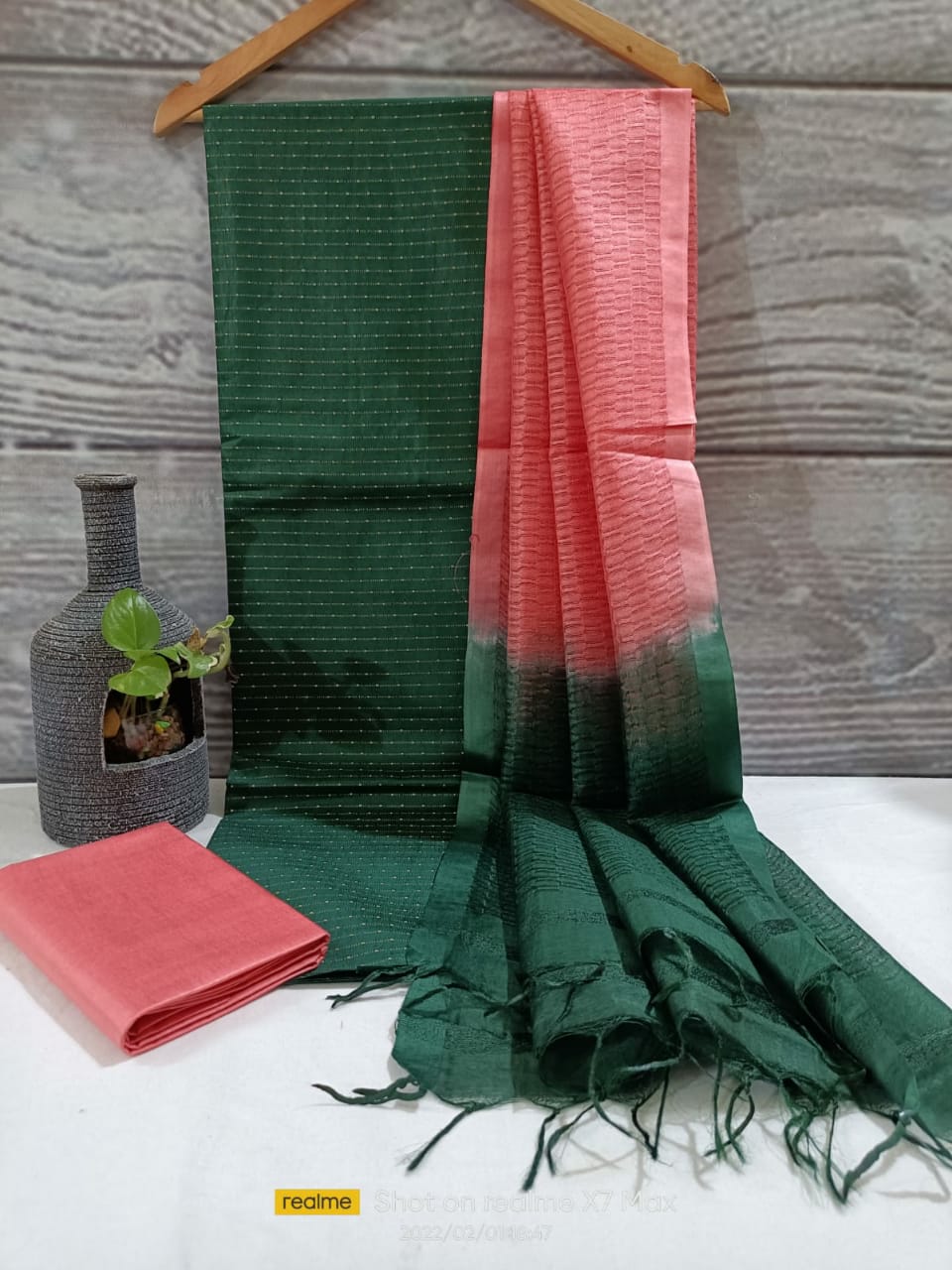 Bhagalpuri Katan Silk 3PC Unstitched Suit