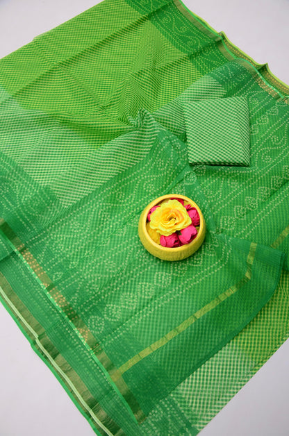 Pure Cotton Kota Doria Kalam Kari Floral Print Sarees