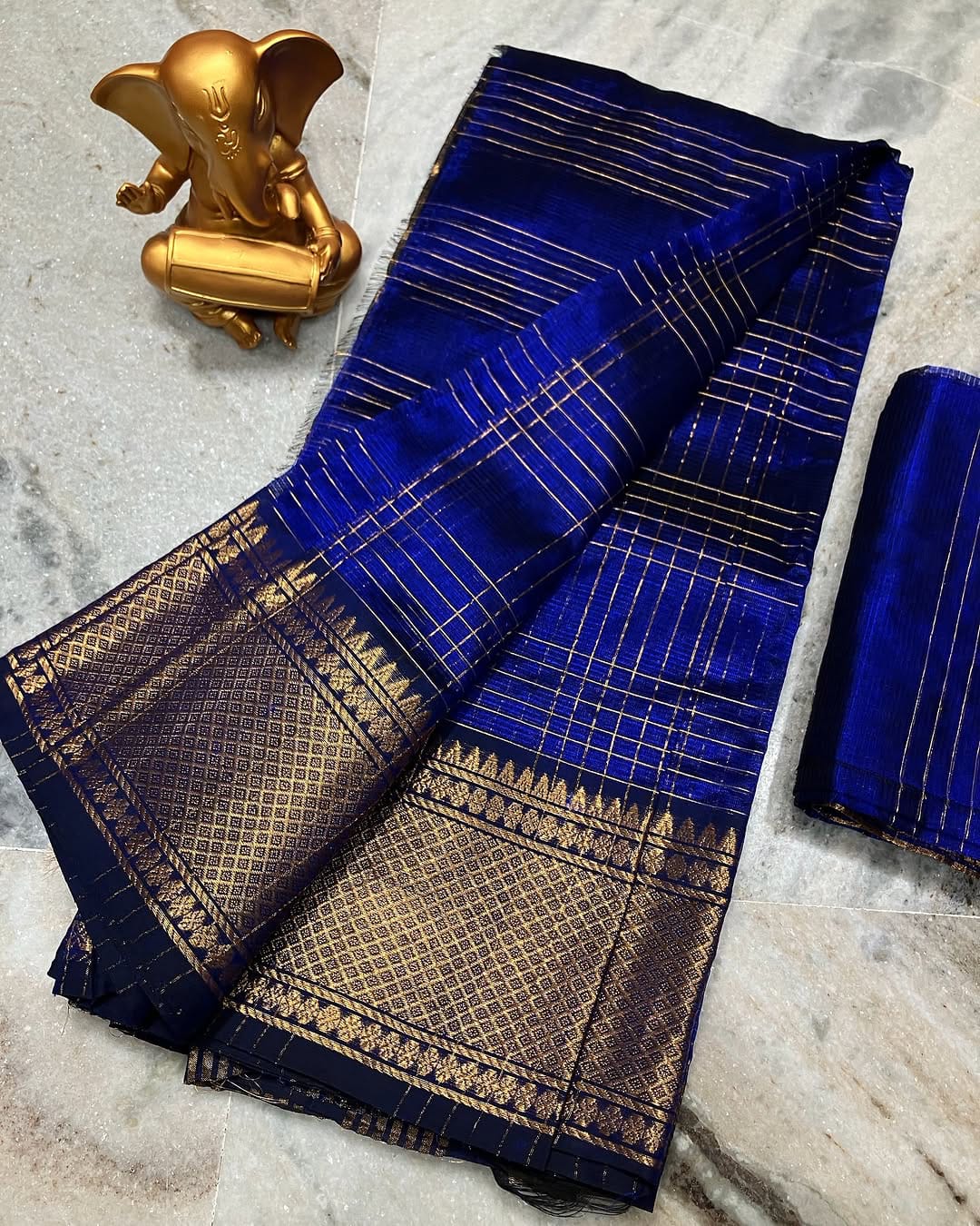 Pure Cotton Silk Mangalagiri Saree With Running Blouse