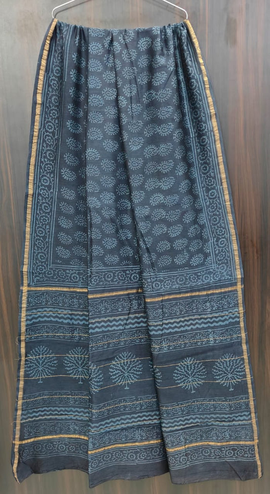 Traditional Hand-block Print Chanderi Silk Saree