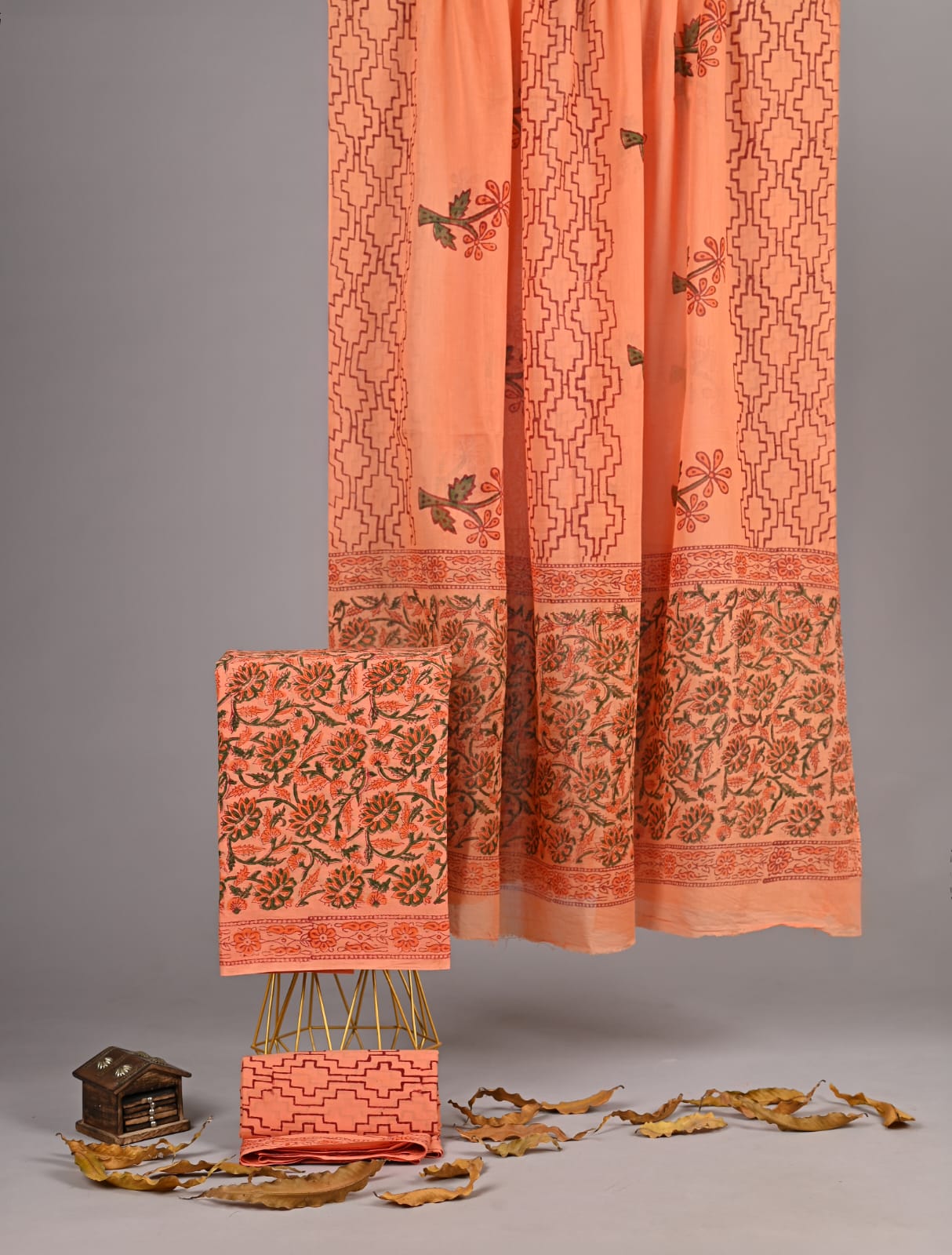 Exclusive new hand block printed cotton suits with cotton duptta