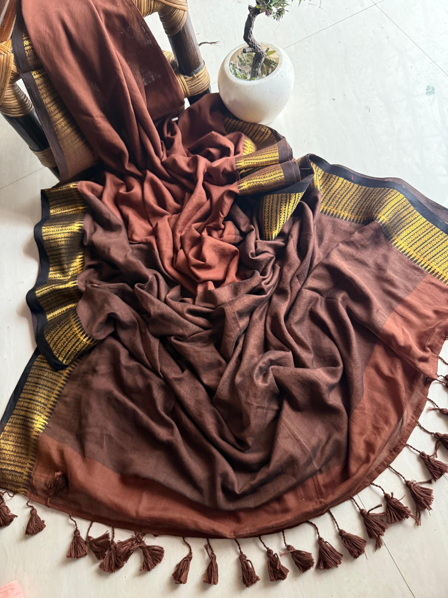 Beautiful Cotton Mulmul  Saree