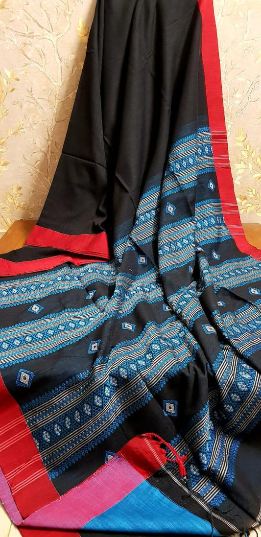Bengal Handloom Pure Cotton saree with beautiful hand weaved work
