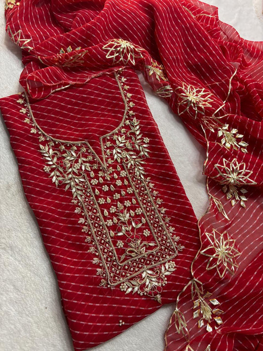 Designer Georgette Suit Set with Gota Patti Work