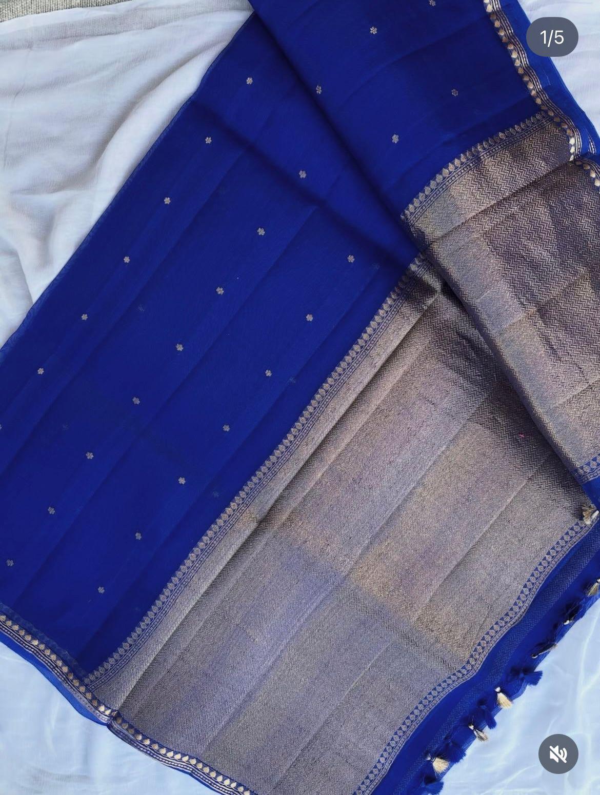 Pure Handloom banarasi  kora Silk Saree