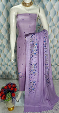 Cotton slub Embroidery Work Unstitched Suit