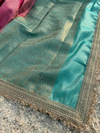Banarasi Maharani katan tissue soft silk saree  Dual shade saree with lace work