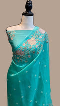 Banarasi Soft Kora Organza Embroidery  Work Saree