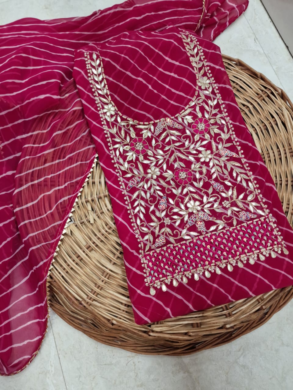 Designer Georgette Suit Set with Gota Patti Work