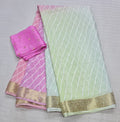 Pure Chinon Leheriya Printed Saree with Sequins work