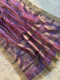 Banarasi Tissue Silk Saree With lace work border