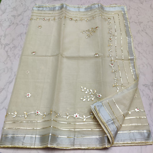 kota cotton kacha gota patti work saree