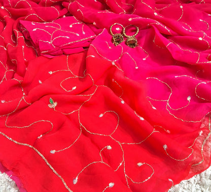 Pure Diamond Chiffon Saree With Blouse