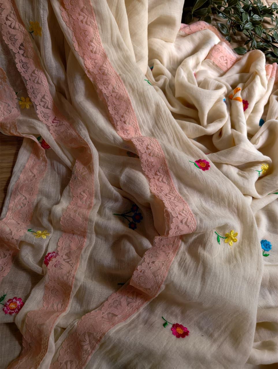 Beautiful Cotton Mulmul  Saree