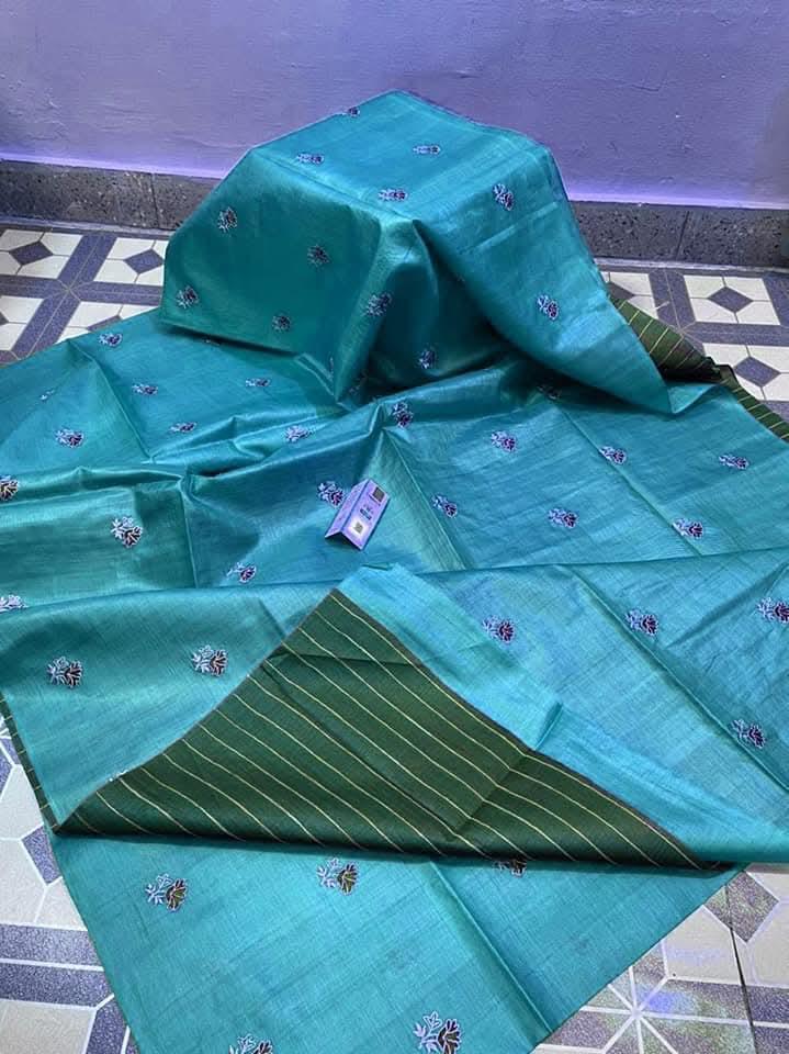Katan Silk Embroidery With Blouse