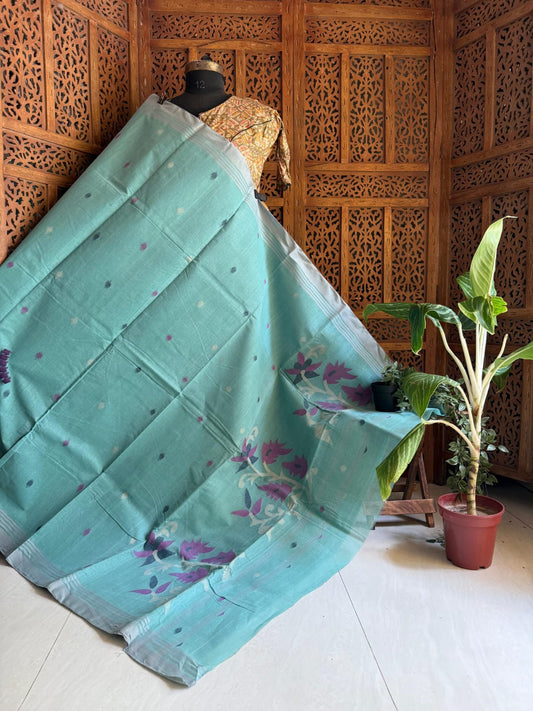 Pure Cotton needle work jamdani Saree