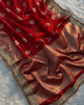 Banarasi Tissue Silk Saree with Lace Work border  Full body Zari Booti Weaving