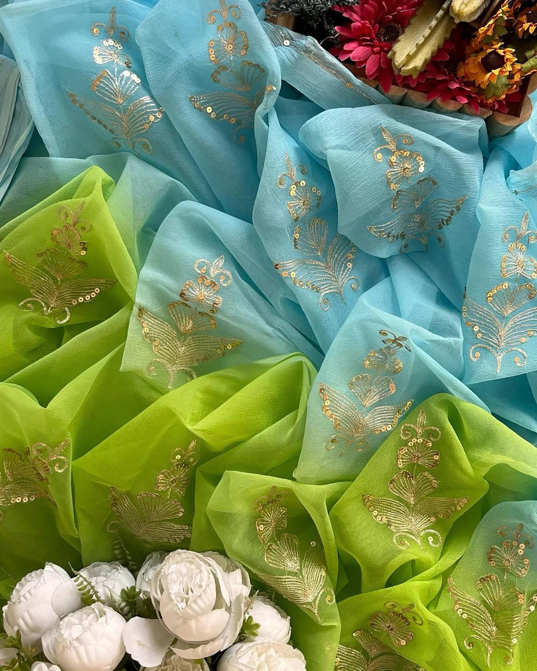 Pure Jaipuri Chiffon Saree