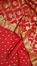 Banarasi Katan  Silk Unstitched Suit With Bottom and Dupatta