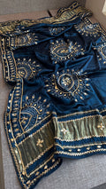 Pure gajji silk lakdi patta dupatta with gota patti work