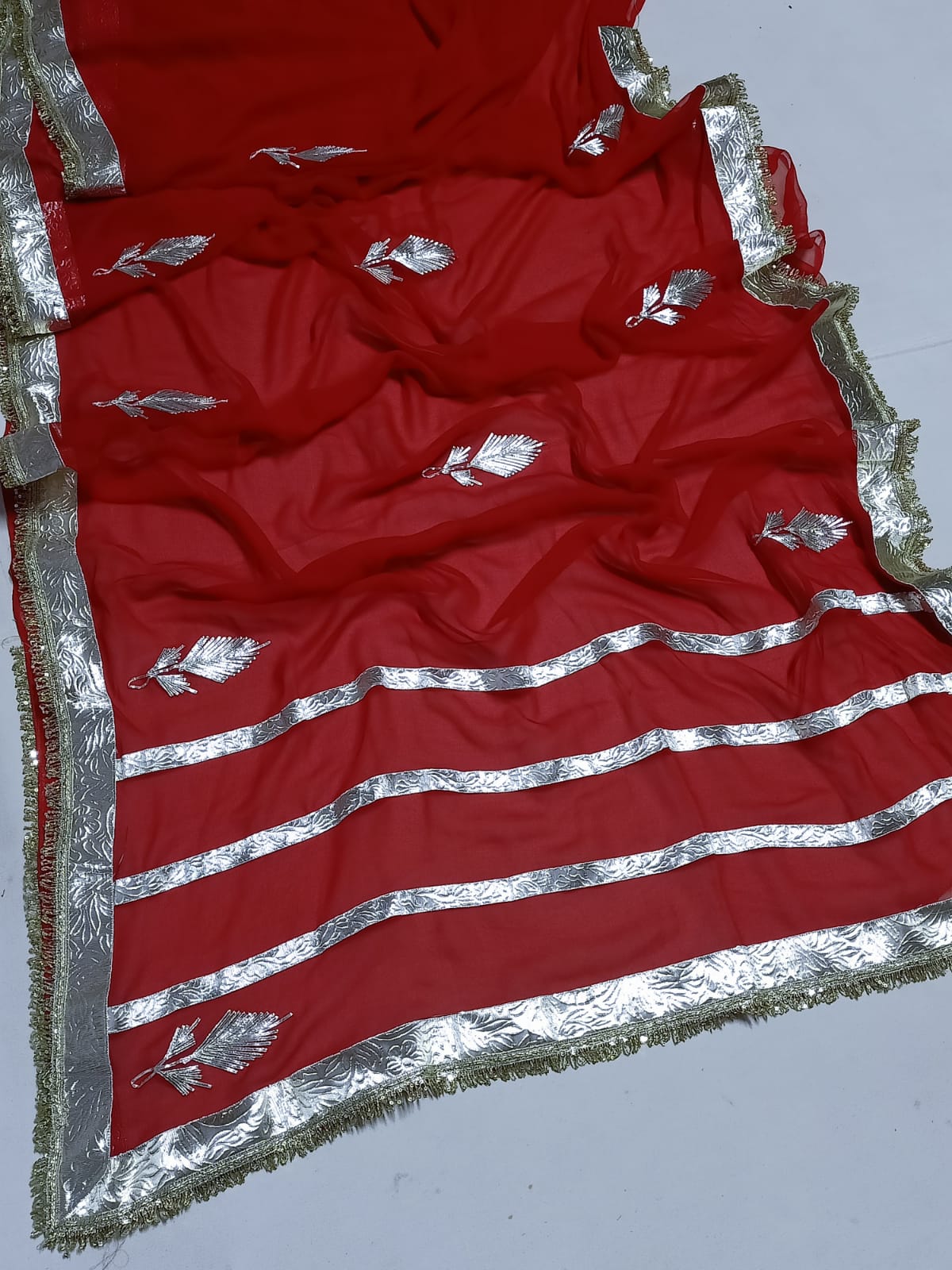 Beautiful Georgette Gota  Patti  Work Saree