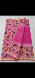 Beautiful kota cotton hand brush print work saree