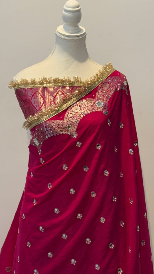 Banarasi  katan soft silk saree with blouse