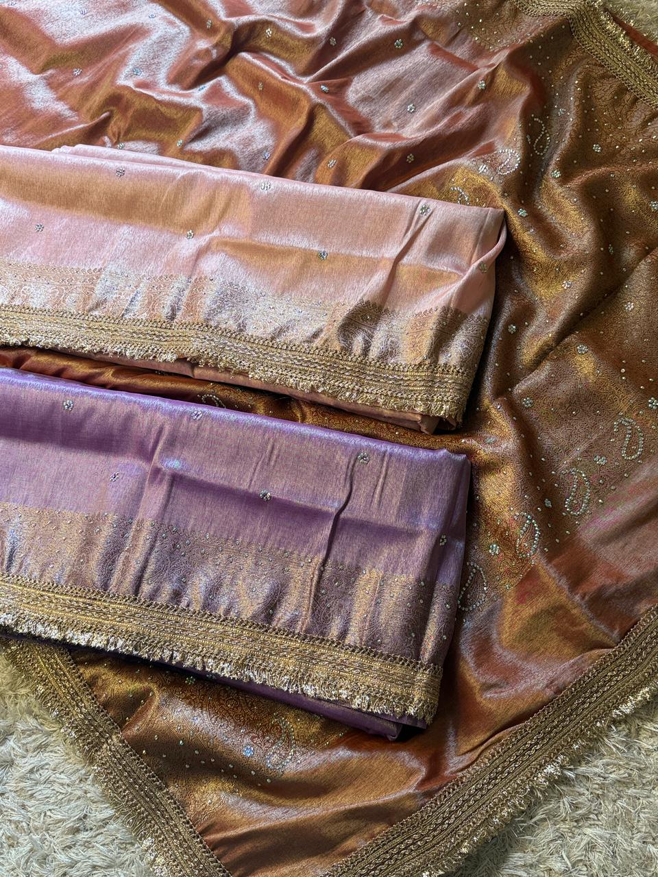 Banarasi Tissue Silk Saree With lace work border