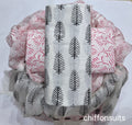 Pure cotton hand-block print suit with Chiffon dupatta