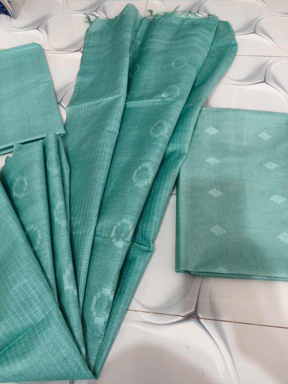 Bhagalpuri Katan Silk 3PC Unstitched Suit