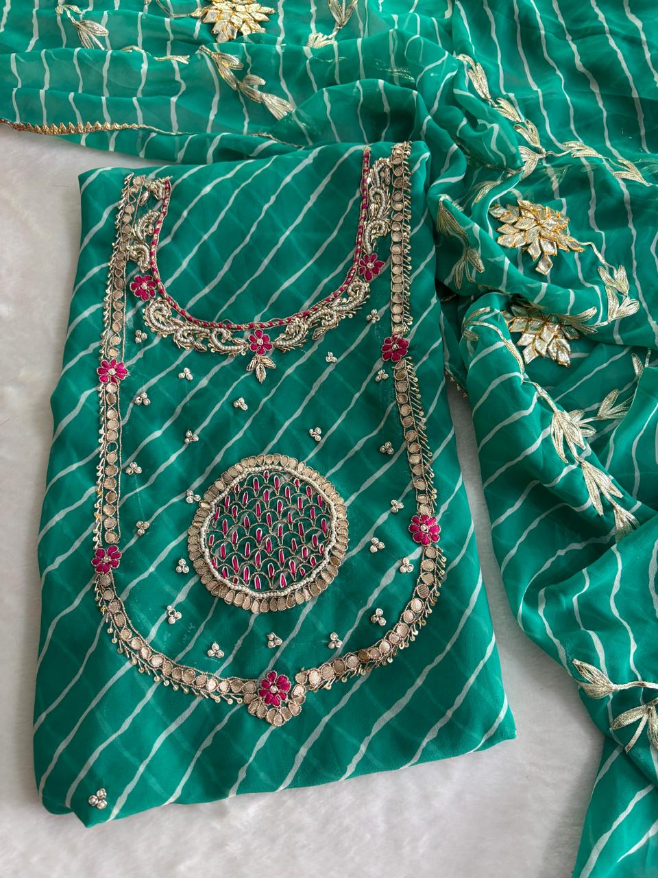 Designer Georgette Suit Set with Gota Patti Work