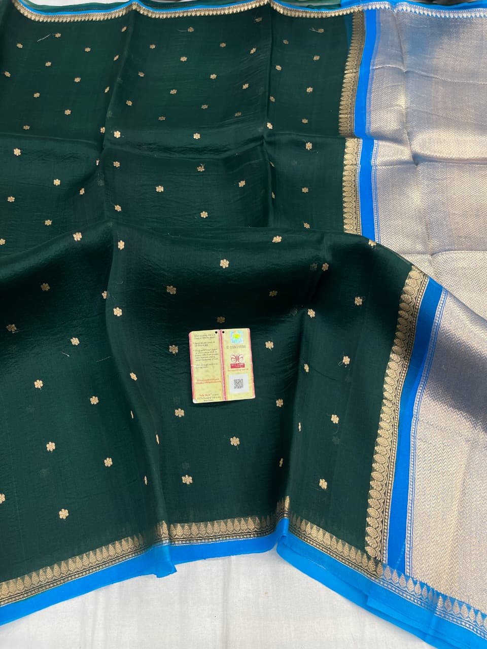 Pure Handloom banarasi  kora Silk Saree With Blouse