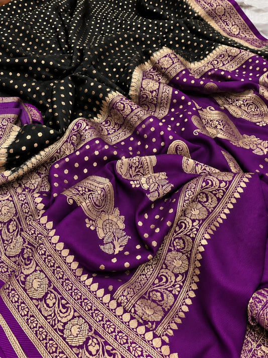 Banarasi Semi Georgette Soft Silk Saree